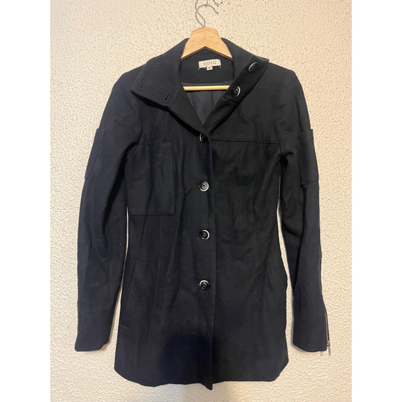 Barney’s New York Asymmetric Wool Button Quiet Luxury Jacket with Zipper Sleeve - Picture 1 of 8